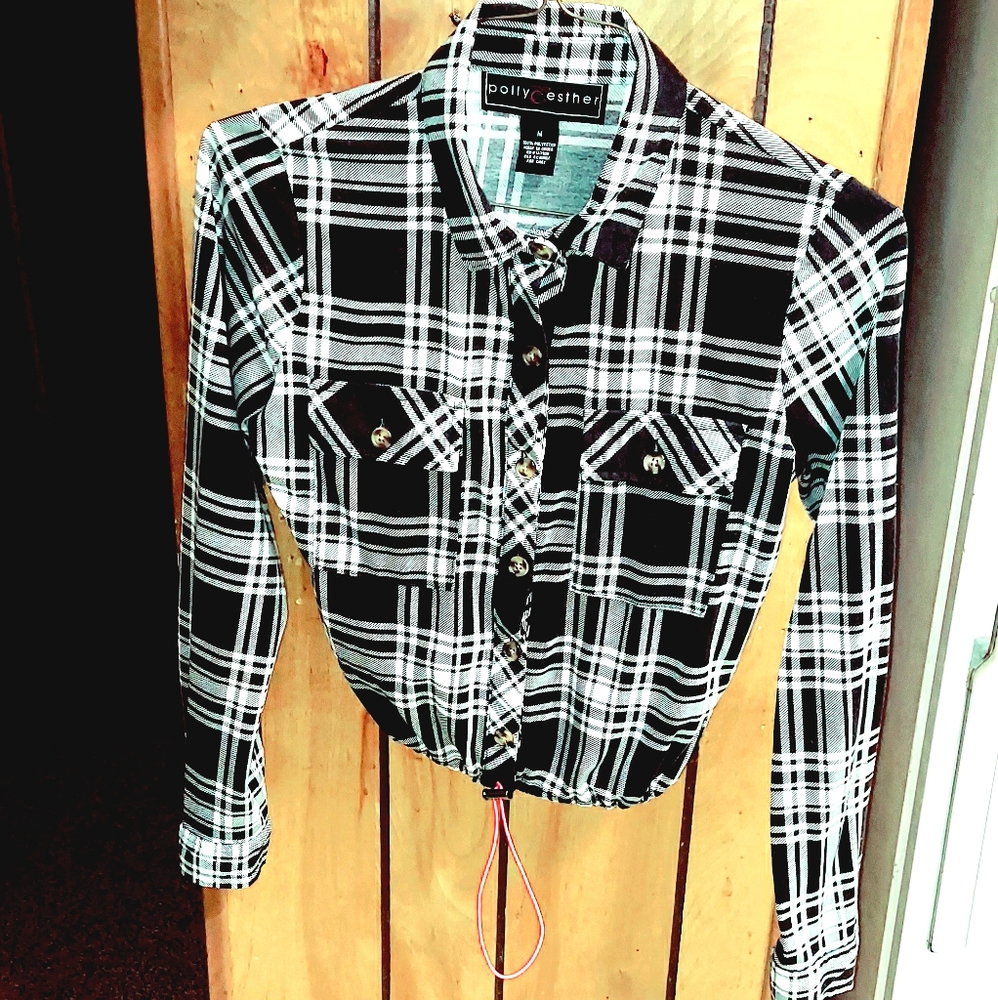 POLLY & ESTHER Crop Top w/ Drawstring waist